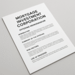 Mortgage Investment Corporation Offering Memorandum